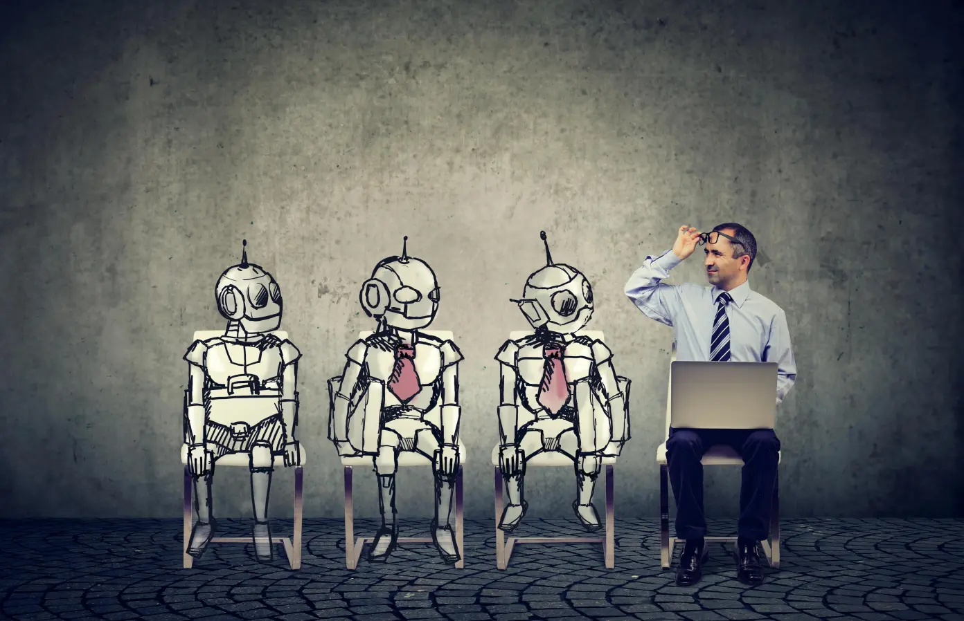 human and robots